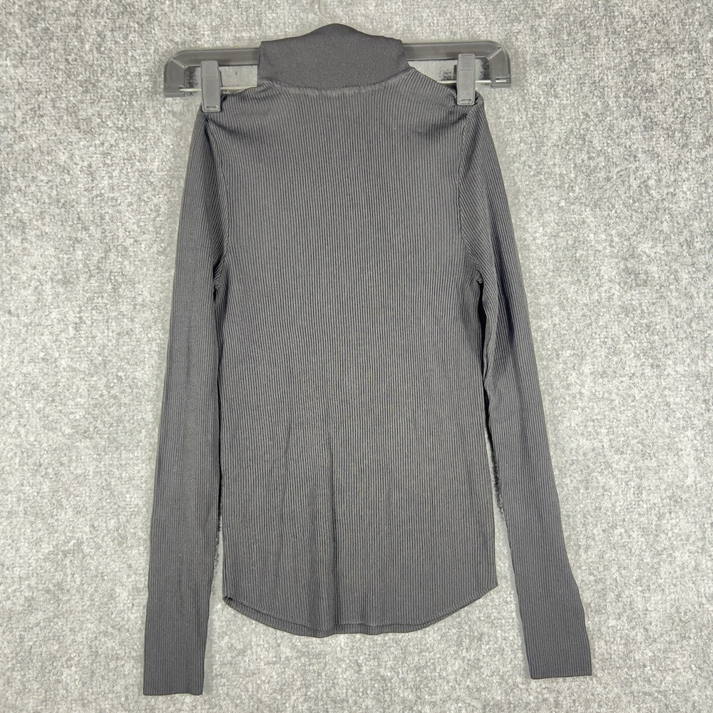 Zara Women's Medium Black Ribbed Knit Turtleneck Long Sleeve Stretch Top M